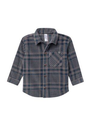 Modern Moments by Gerber Toddler Boy Navy Plaid Microfleece Shacket (Size 12M)